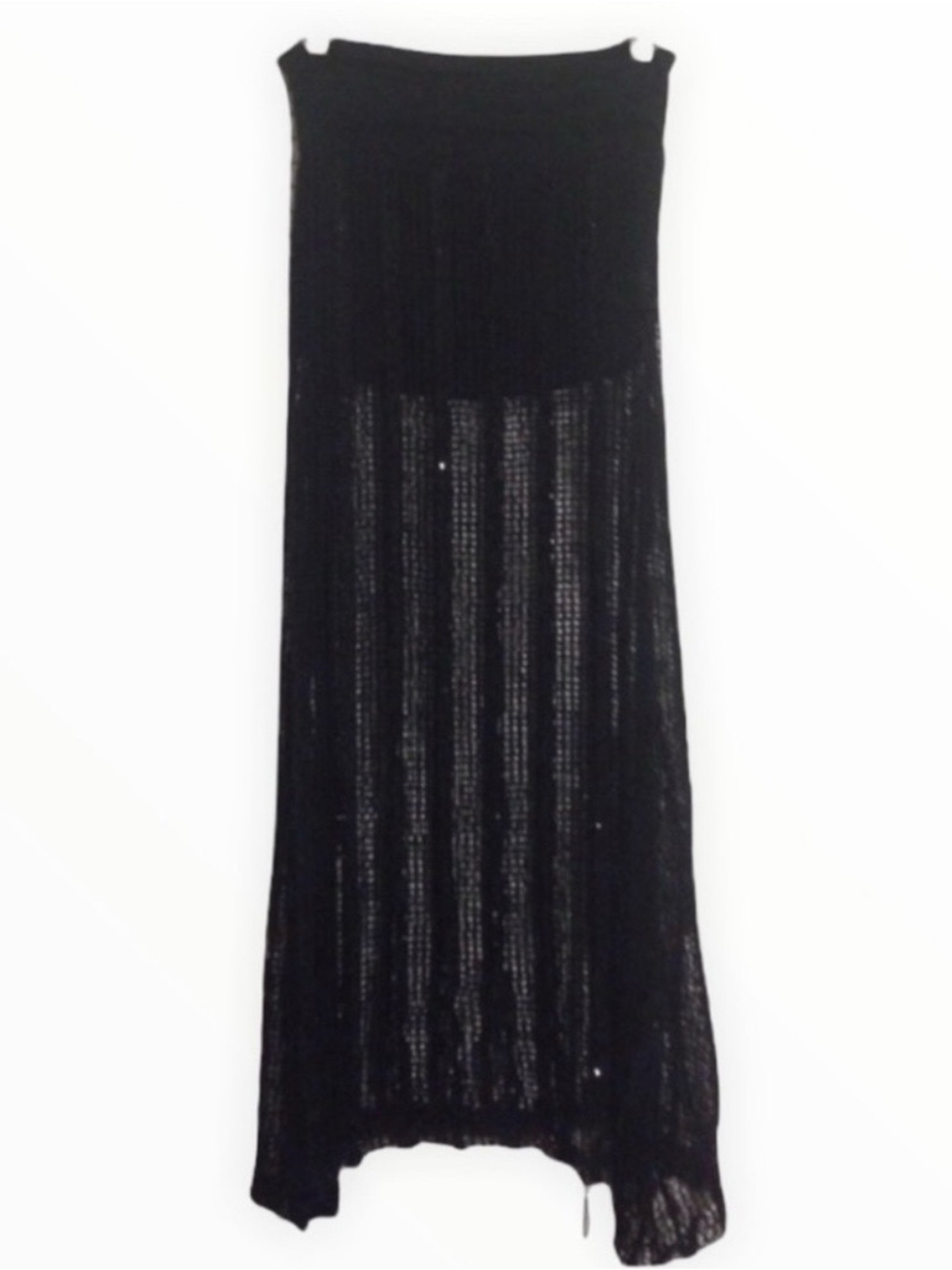 đ´ Black Crochet Maxi Skirt - Contemporary Womenâs Skirt - Picture 4 of 4